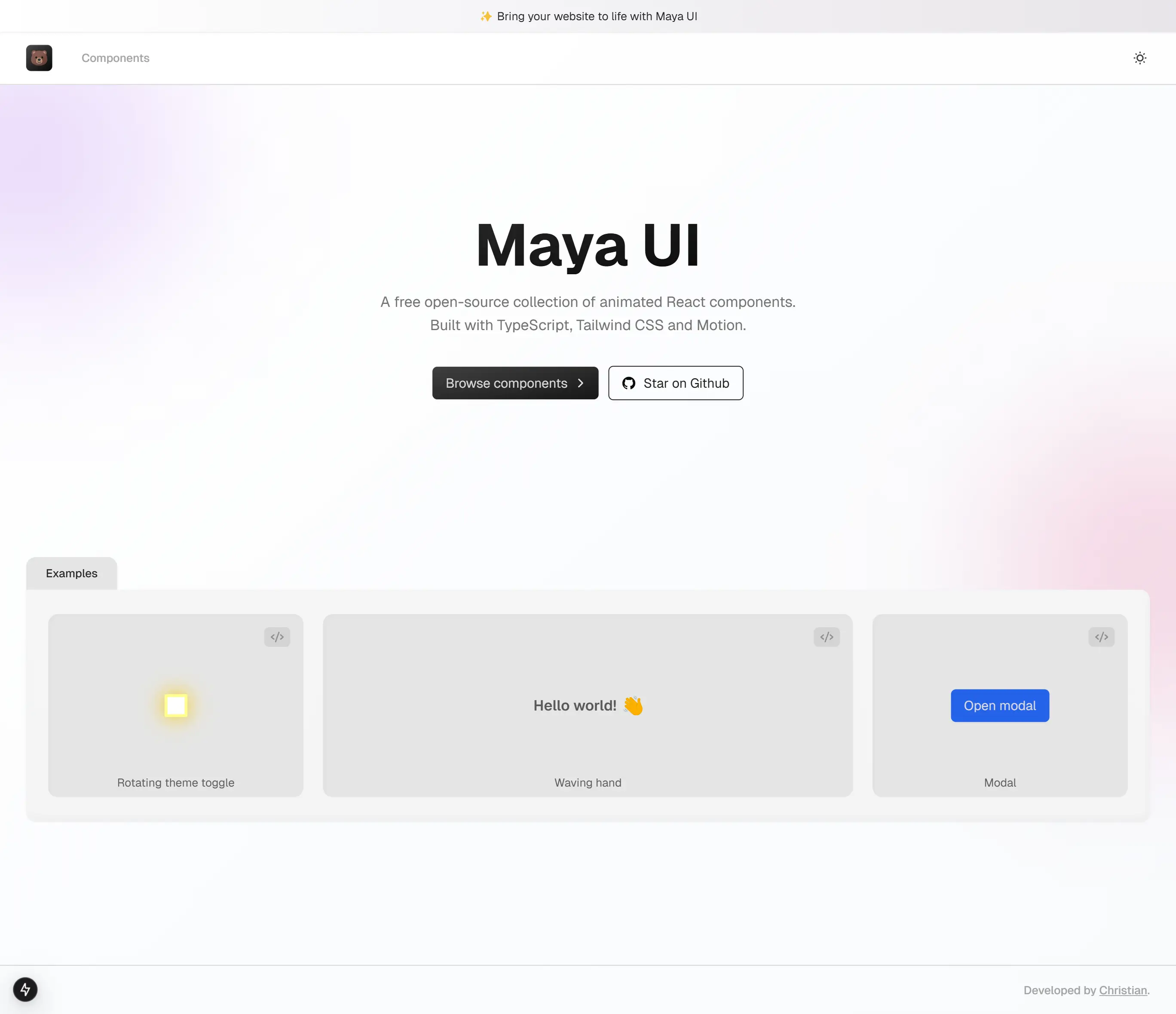 Maya UI screenshot